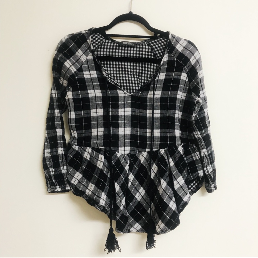 Black & White Plaid Blouse